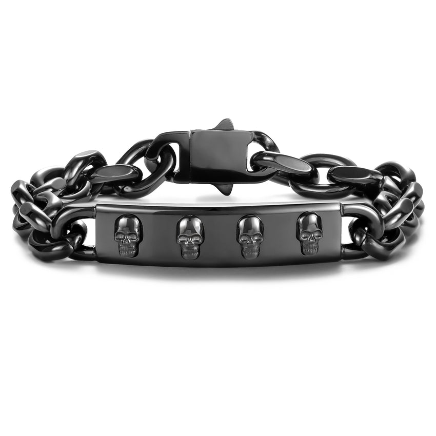 Black Anchor Skull Chain