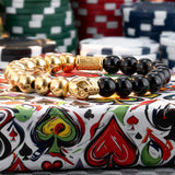 Golden Ace Skull Bracelet - SkeletonHD