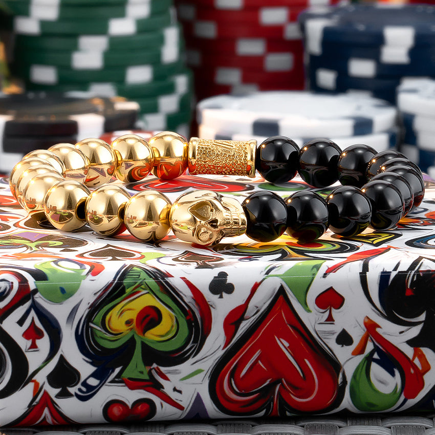 Golden Ace Skull Bracelet - SkeletonHD