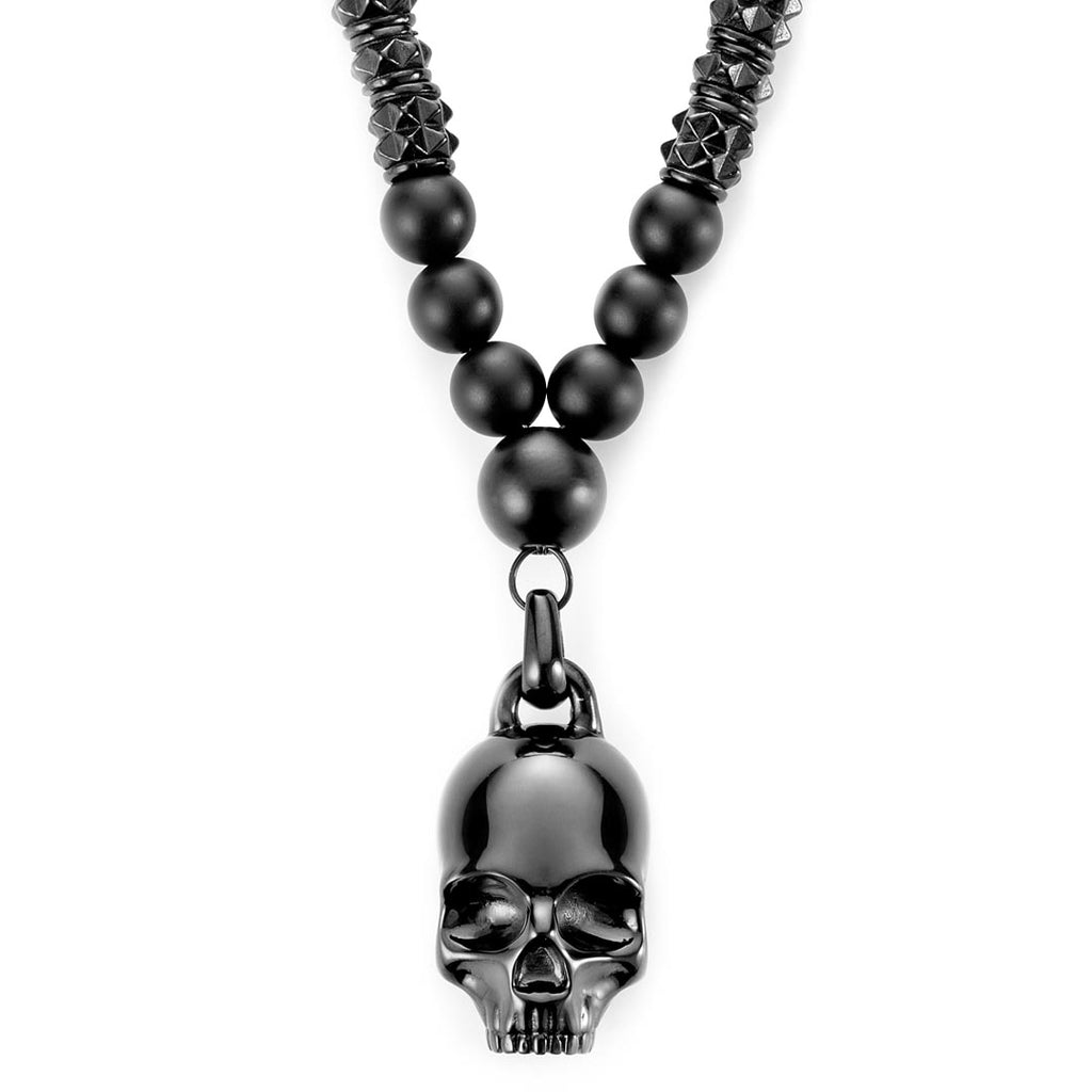 Collier Chaîne En Acier Inoxydable Avec Pendentif Tête De Mort (Skull) - Argenté - Neuf Avec étiquettes