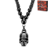 Memento Mori Long Skull Beaded Necklace (OCT)