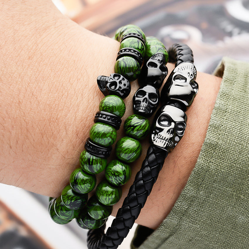 Buy MUDTALE Skull Bracelet for Halloween Skull Bracelet Skull Head Wrist  Chain White Wrist Cuff Bracelets Skeleton Wrist Jewelries for men Mahakaal  Braceleted Ideal Gift For Friend and Brother at Amazon.in