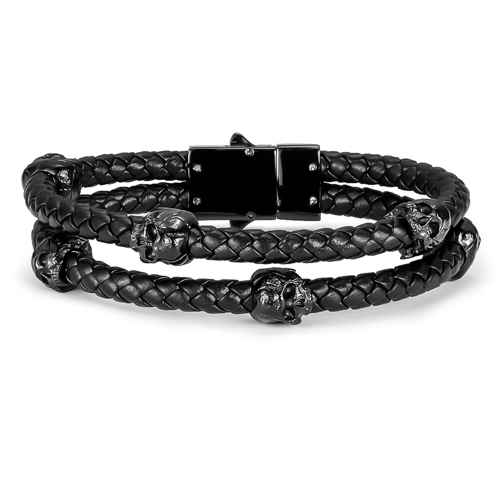 Python Black - Double Leather Skulls – SkeletonHD