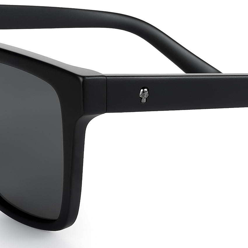 Cobalt Sunglasses - Matte Black Frame with Skull Emblem