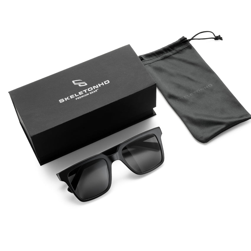 Cobalt Sunglasses - Matte Black Frame with Skull Emblem