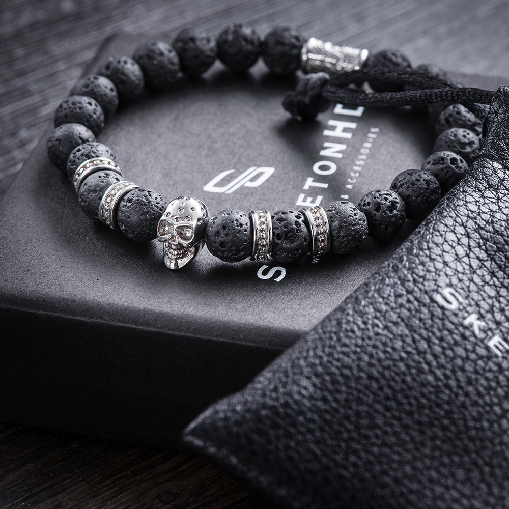 Emperador Silver Skull Bracelet