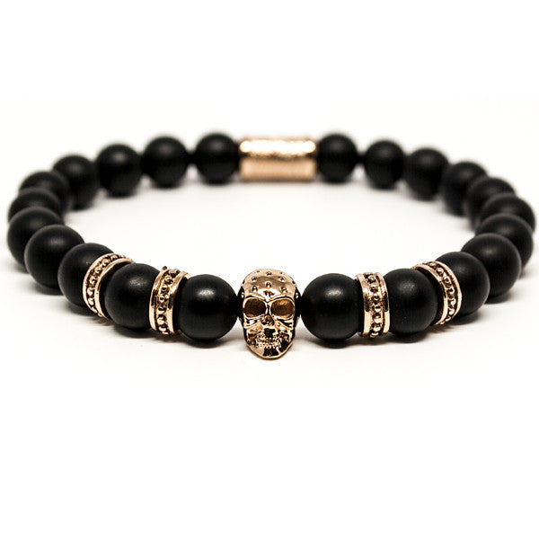 Monte Carlo Rose Gold Skulls Bracelet for Men
